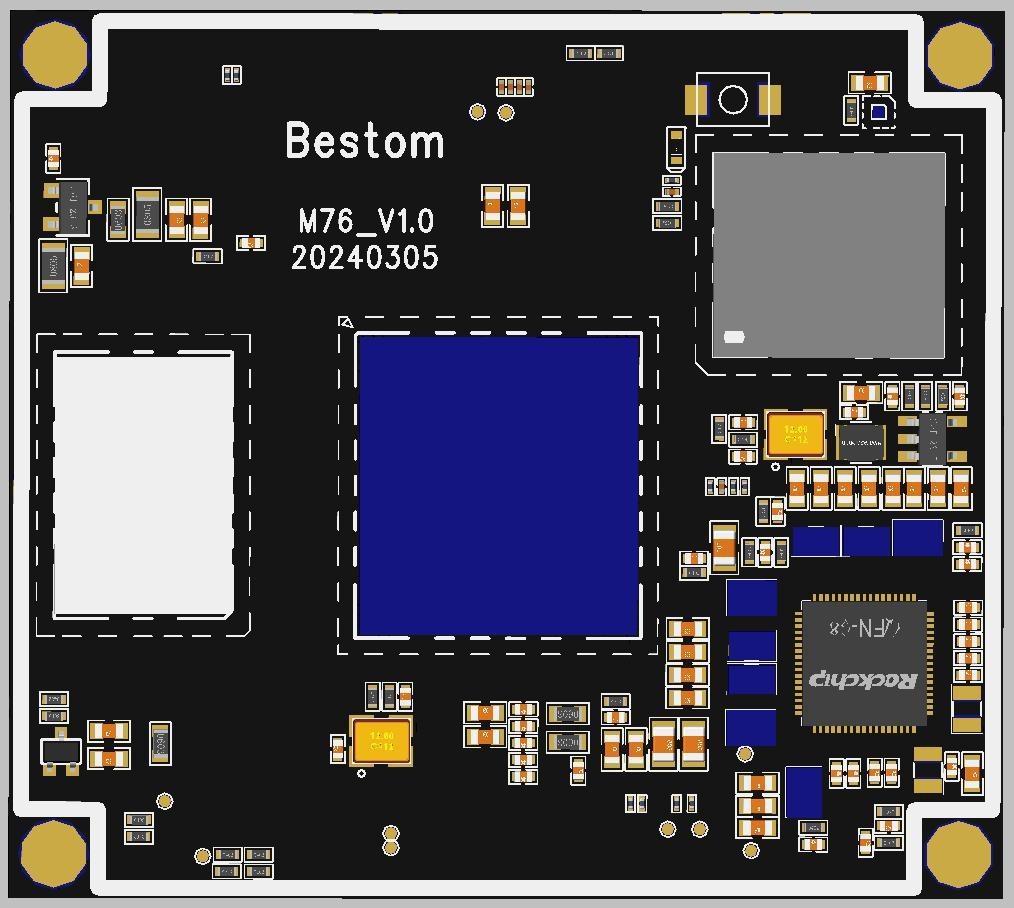 M76 RK3576 commercial-grade core board top view